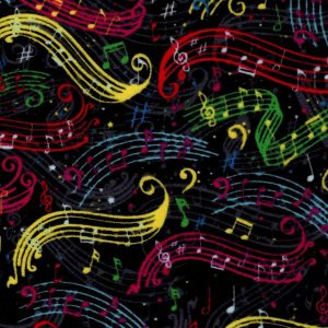 Colorful Music Super Snuggle Flannel Fabric