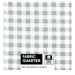 18 x 21 Gray Checkered Cotton Fabric Quarter 1pc by Keepsake Calico