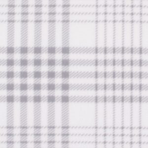 Blizzard Fleece Fabric White   Gray Plaid