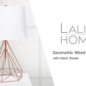 All The Rages 60 Geometric Black Wired Lamp With Fabric Shade