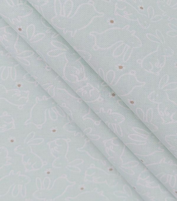 Bunny White Easter Cotton Fabric - Image 2