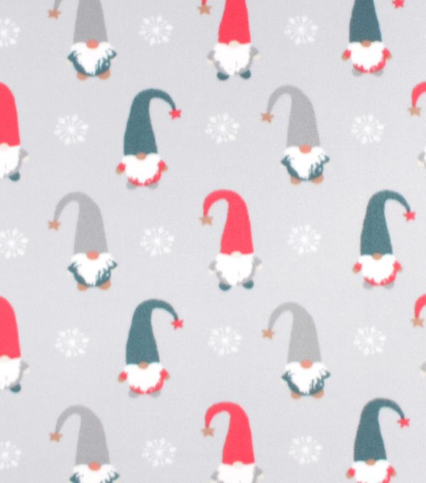 Simple Gnomes Blizzard Prints Fleece Fabric