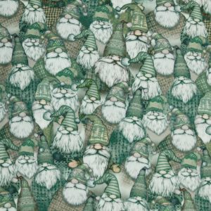 Green Gnomes Anti Pill Fleece Fabric