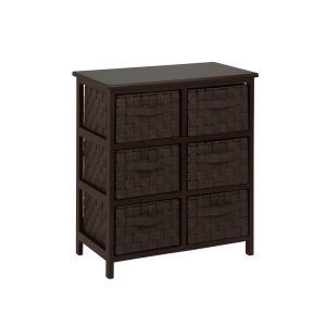Honey Can Do 21.5 x 24.5 Espresso Woven 6 Drawer Storage Chest