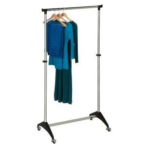 Honey Can Do 34 x 67 Chrome Adjustable Rolling Garment Rack 30lbs