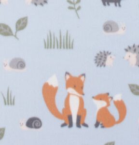 Woodland Animals On Blue Blizzard Fleece Fabric