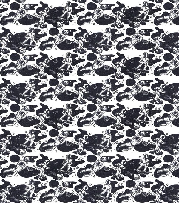 Skateboarding Astronaut Super Snuggle Flannel Fabric