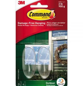 Command 2lbs Clear Outdoor Window Hooks 6ct