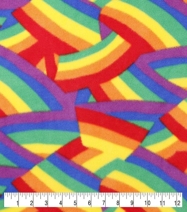 Pride Rainbows Anti Pill Fleece Fabric - Image 2