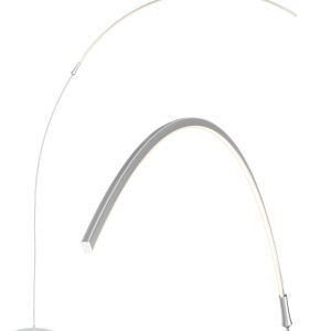 Brightech Sparq Arc LED Floor Lamp   Silver