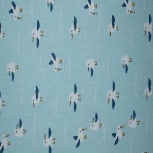 Nautical Seagulls on Blue Cotton Fabric by Quilter s Showcase