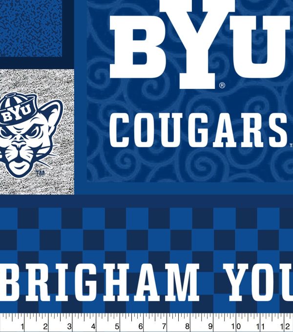 Brigham Young University Patch Fleece Fabric - Image 2