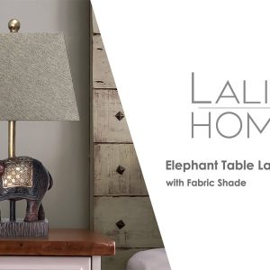 All The Rages 20 Elephant Table Lamp With Fabric Shade