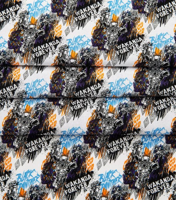 Black Panther Wakanda Grafitti Cotton Fabric - Image 3