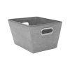 Simplify 13 Heather Gray Grommet Storage Bin With Handles