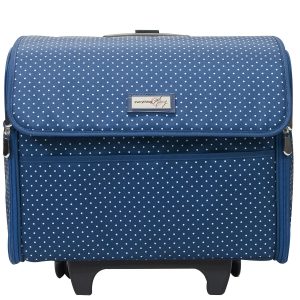 Everything Mary 16 Dots on Blue Collapsible Rolling Sewing Machine Case