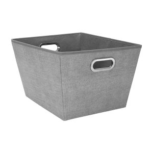 Simplify 17 Heather Gray Grommet Storage Bin With Handles