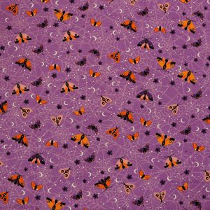 Moths On Purple Super Snuggle Flannel Fabric