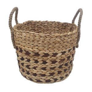 14 Water Hyacinth Woven Basket With Handles by Place   Time