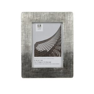 5 x 7 Metallic Silver Tabletop Picture Frame by Place   Time