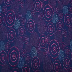 Pink Circles on Navy Quilt Cotton Fabric by Quilter s Showcase