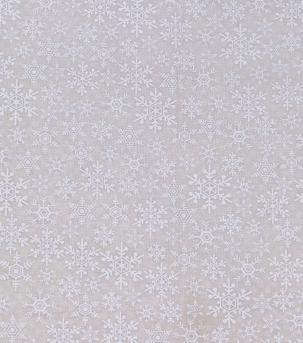 White Snowflakes Christmas Cotton Fabric - Image 2