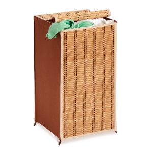 Honey Can Do 13.5 x 26 Natural Bamboo Laundry Hamper With Lid