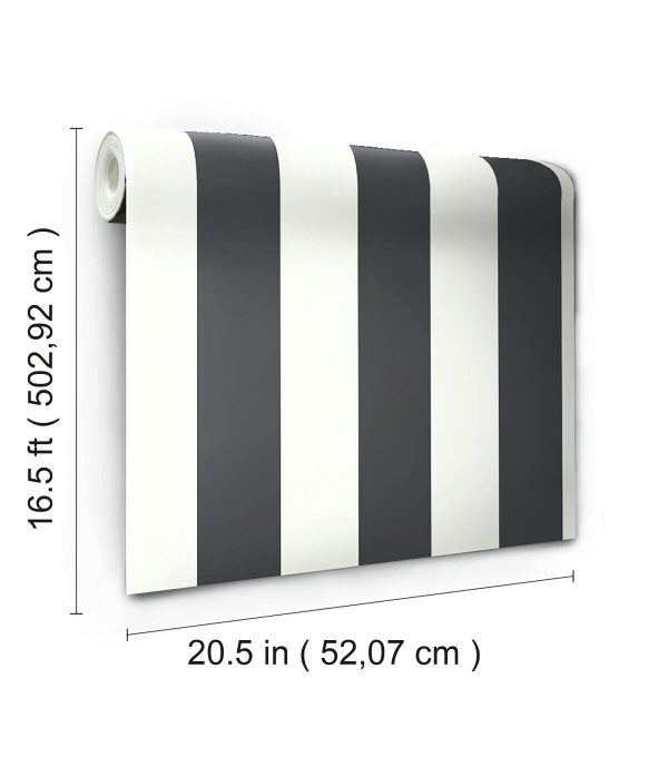 RoomMates Wallpaper Black Awning Stripe - Image 7