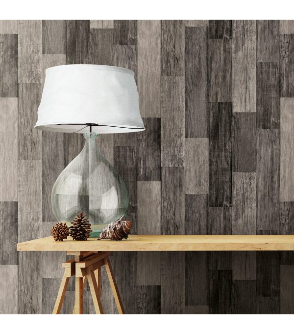 RoomMates Wallpaper Weathered Wood Plank - Image 3