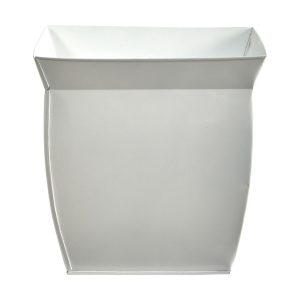 Nearly Natural 12 White Fluted Metal Planter