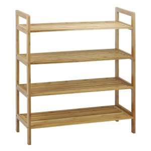 Oceanstar 27 Natural 4 Tier Bamboo Shoe Rack