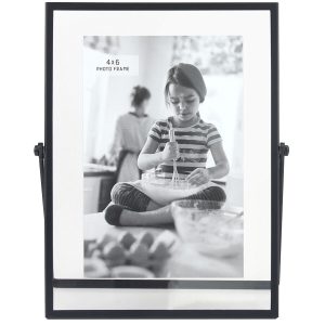 4 x 6 Black Floating Easel Tabletop Picture Frame