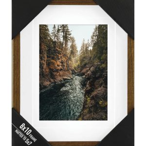 Enchante Walnut Wooden Wall Photo Frame 8inx10in Matted to 5 7