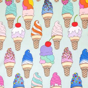 Alexander Henry Soft Serve Ice Cream on Light Blue Premium Cotton Fabric