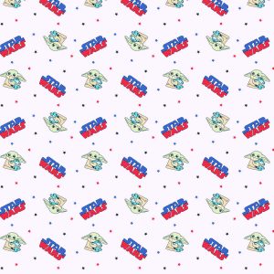 Patriotic Mandalorian Star Toss Patriotic Cotton Fabric