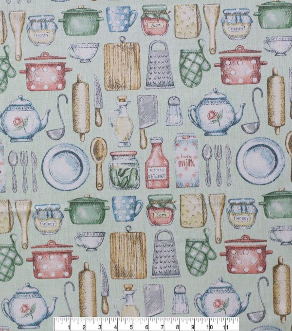 Baking Needs Mint Novelty Cotton Fabric - Image 2
