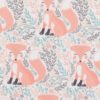 Pretty Floral   Foxes Anti Pill Fleece Fabric