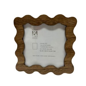 3.5 Brown Wood Wavy Edge Tabletop Picture Frame by Place   Time