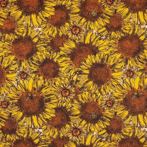 Super Snuggle Flannel Fabric Sunflowers   Bees