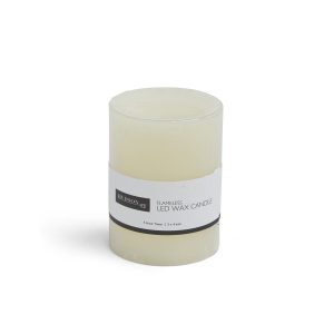 Flameless 3 x4  Cream Smooth Vanilla Scented LED Pillar Candle