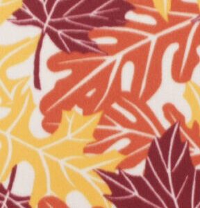 Multicolor Large Leaves Blizzard Fleece Fabric