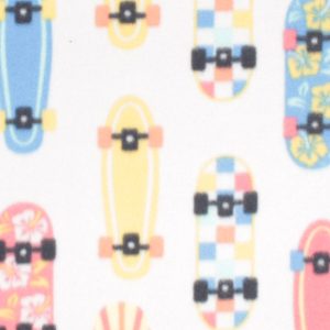Skateboards Blizzard Prints Fleece Fabric