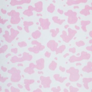 Pink Cow Print Sew Lush Fleece Fabric - 1