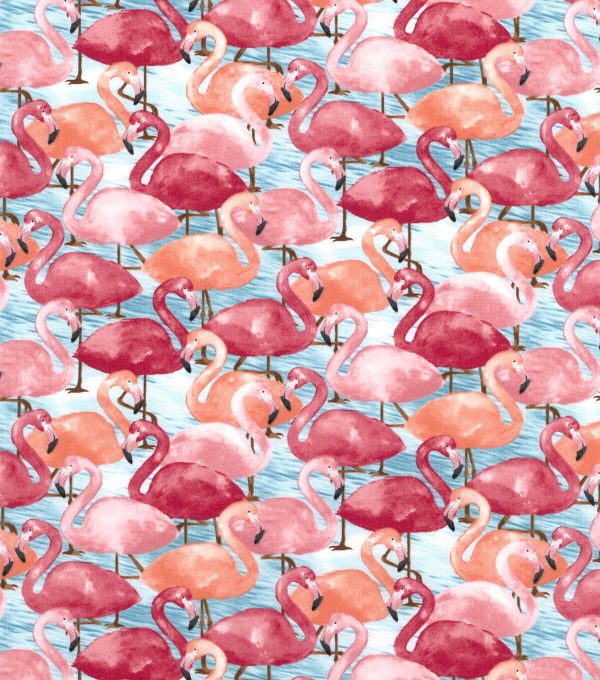 Flamingo Friends Novelty Cotton Fabric - Image 2