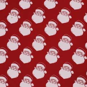 Santa Faces on Red Super Snuggle Christmas Flannel Fabric