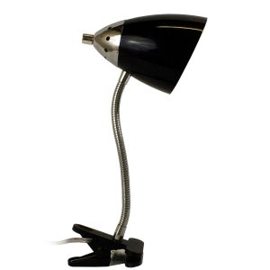All The Rages Black Flossy Flexible Gooseneck Clip Light Desk Lamp