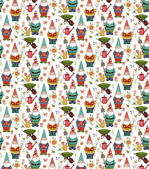 Springs Creative Garden Gnomes Cotton Fabric - Image 2