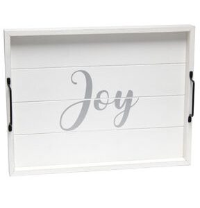 All The Rages Decorative Joy Wood Serving Tray 15.50 x 12