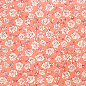 Rose On Coral Super Snuggle Flannel Fabric