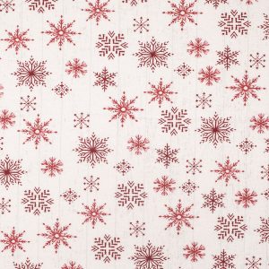 Red Snowflakes on White Super Snuggle Christmas Flannel Fabric